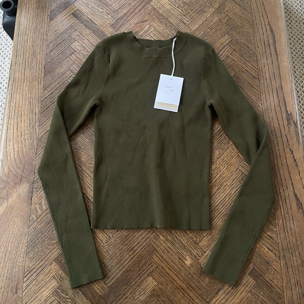 Grey/Ven Long Sleeve Knit Top